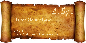 Lisko Szergiusz névjegykártya